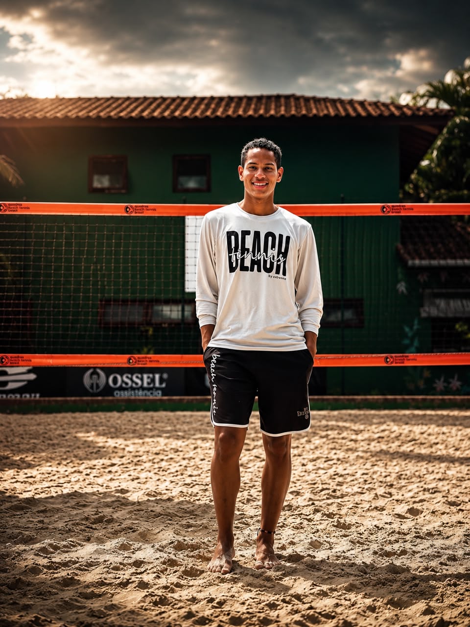 Coach Robinho na rede da arena